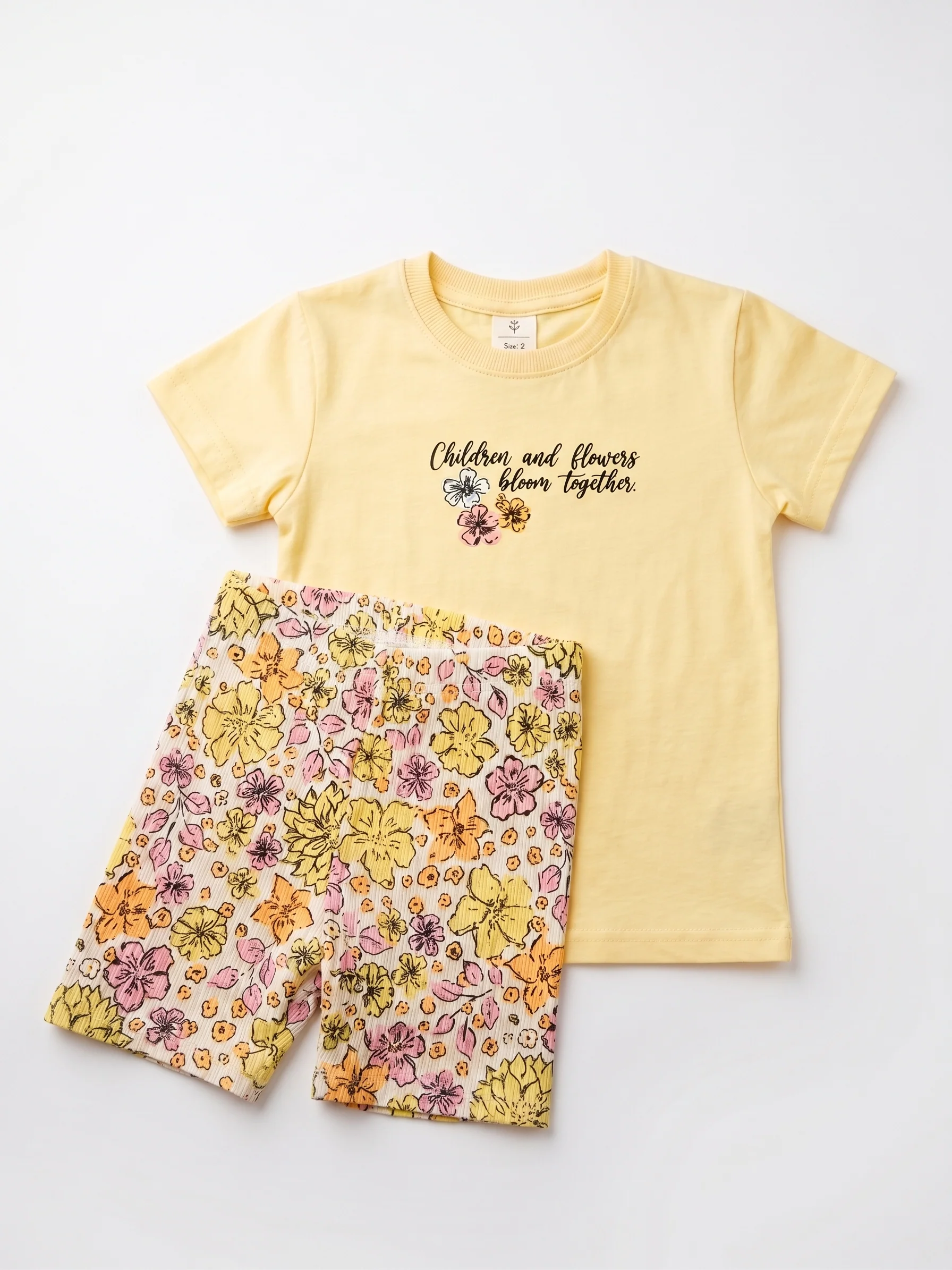 חליפת גן לילדות דגם Floral - Image 3